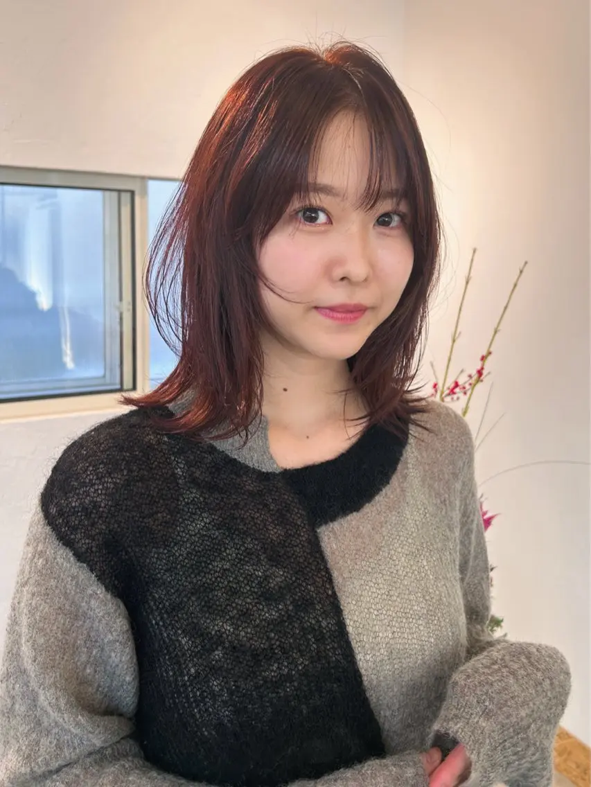 ミディアム カット ヘアカラー 似合わせcut 🔥yutakaのヘアスタイル