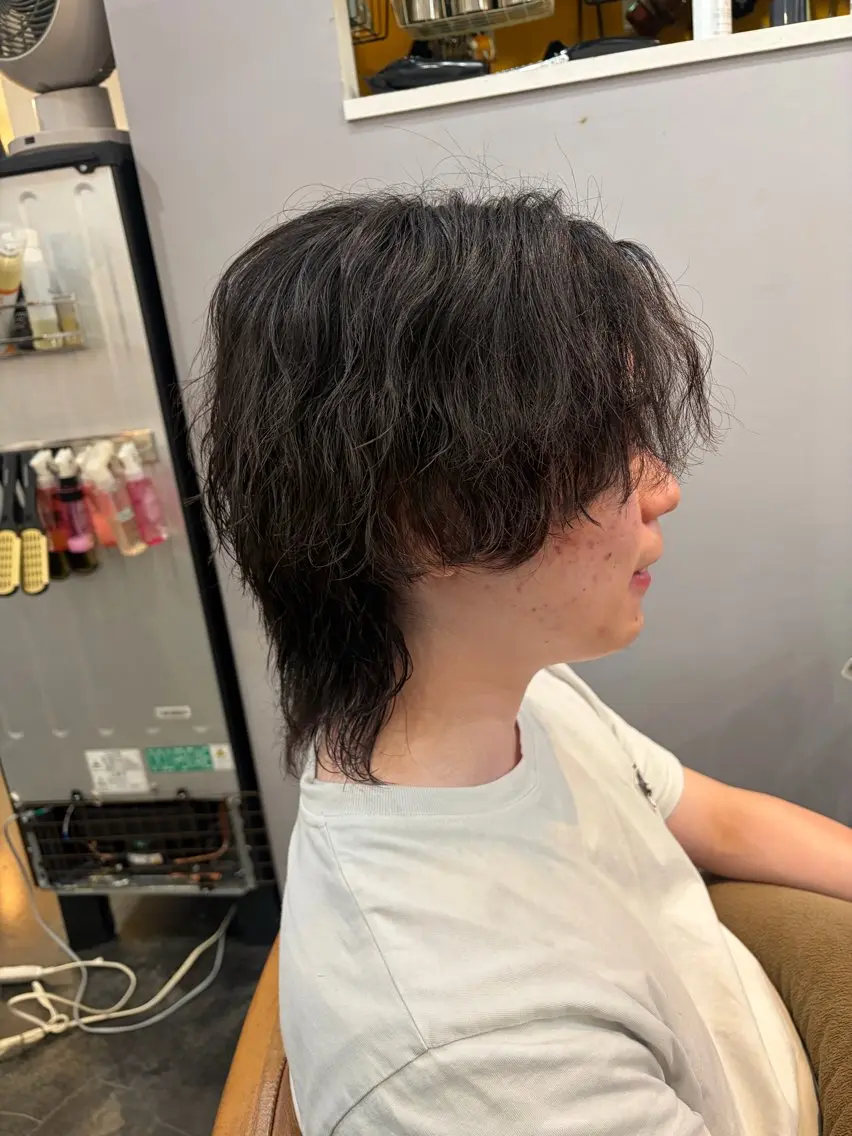 メンズ メンズウルフカット ウルフカット カット 田邉 莉陸のヘアスタイル