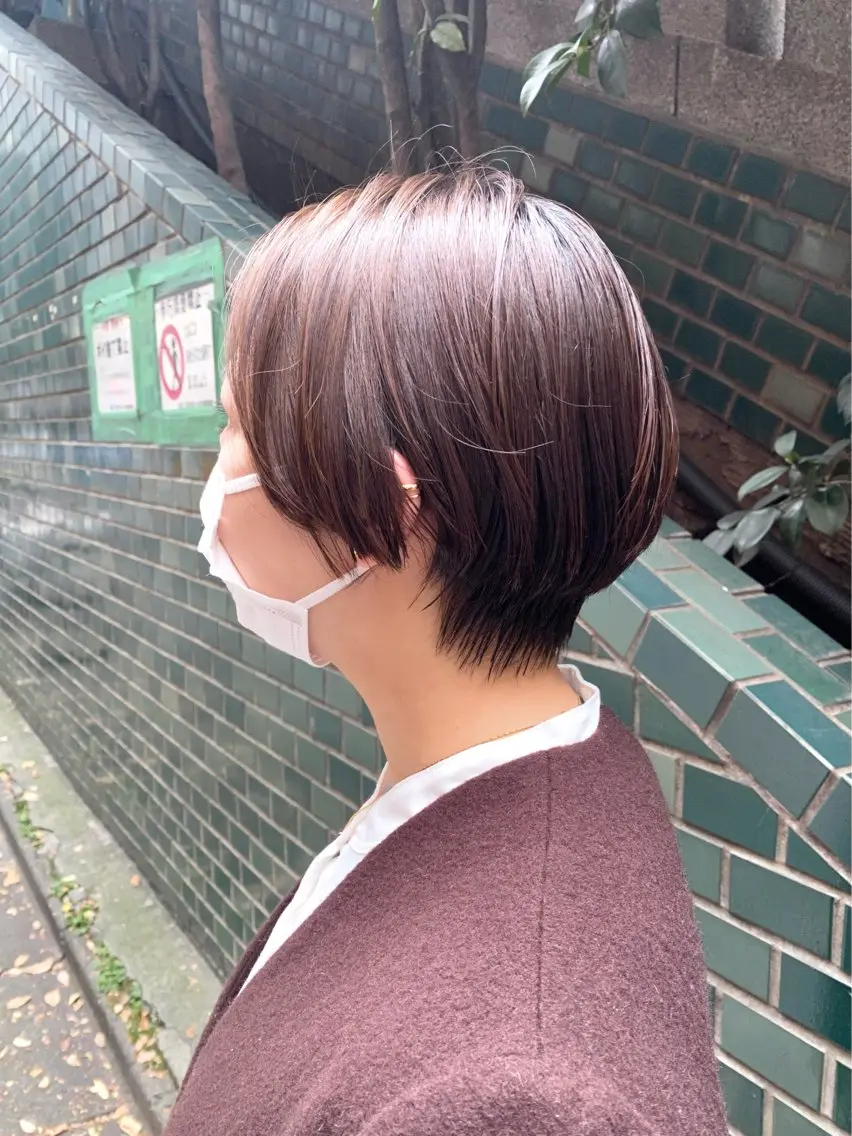 ショート カラー ブラウンカラー ピンクカラー ピンクブラウン ショートヘア カット ヘアカラー トリートメント 𝑺𝒂𝒌𝒊 🩶マンツーマン施術のヘアスタイル