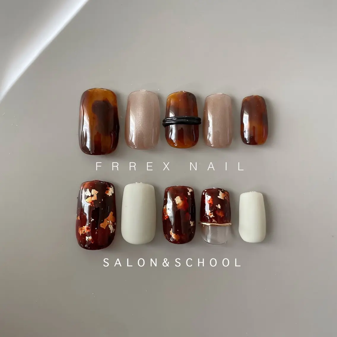 ネイル べっ甲ネイル ハンドネイル ハンドケア freex nail /ニュアンス/個性派のネイルデザイン
