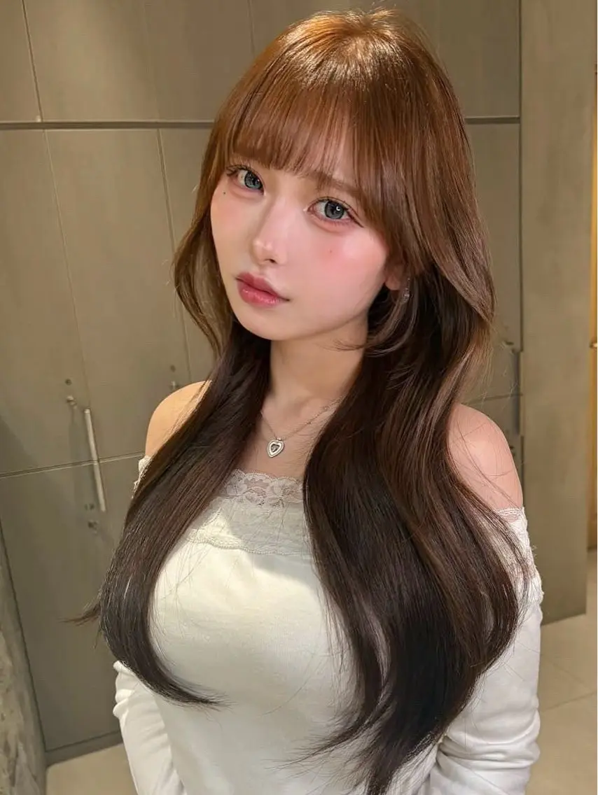 ロング カット ヘアカラー トリートメント 仙台Ｉ韓国レイヤー Ｉ髪質改善Ｉ伊藤拓海のヘアスタイル