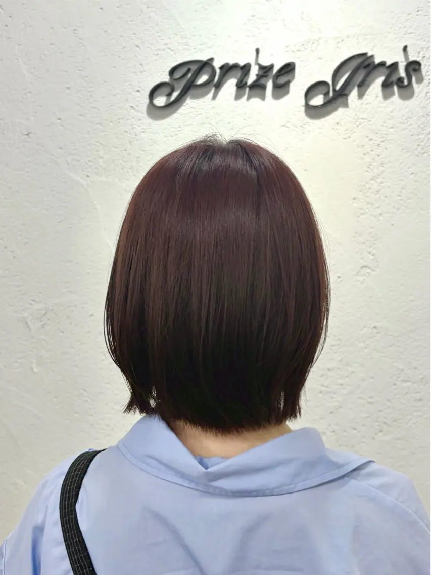 ショート カラー ボブレイヤー ブラウンカラー ピンクカラー ピンクブラウン ボブ カット ヘアカラー トリートメント 韓国レイヤー🦋 ブリーチtomokoのヘアスタイル