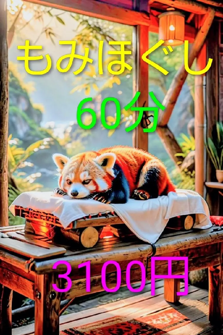 当日限定　もみほぐし60分　16時〜19時までの写真