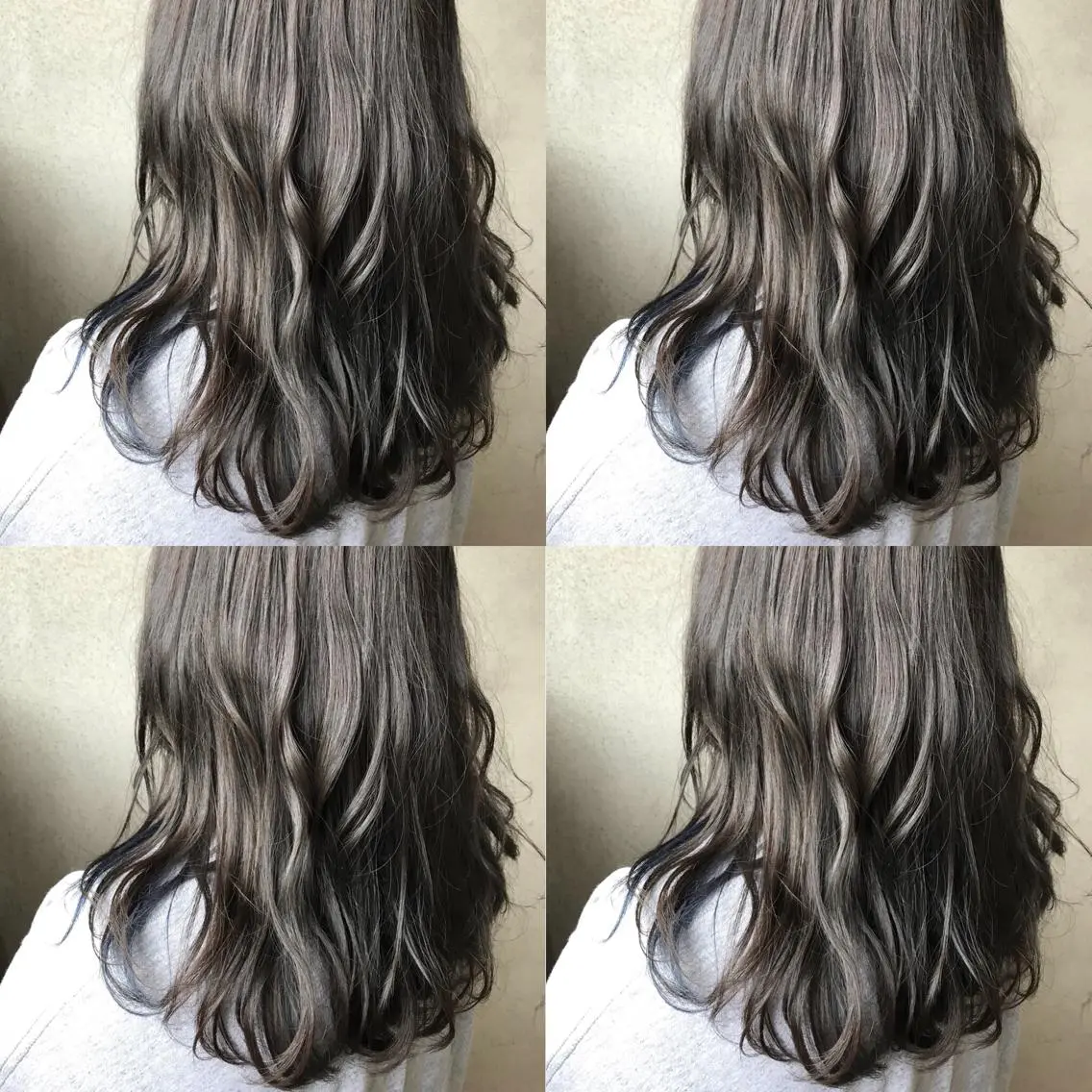 セミロング カラー ブルーカラー インナーカラー 小栗 麻衣のヘアスタイル