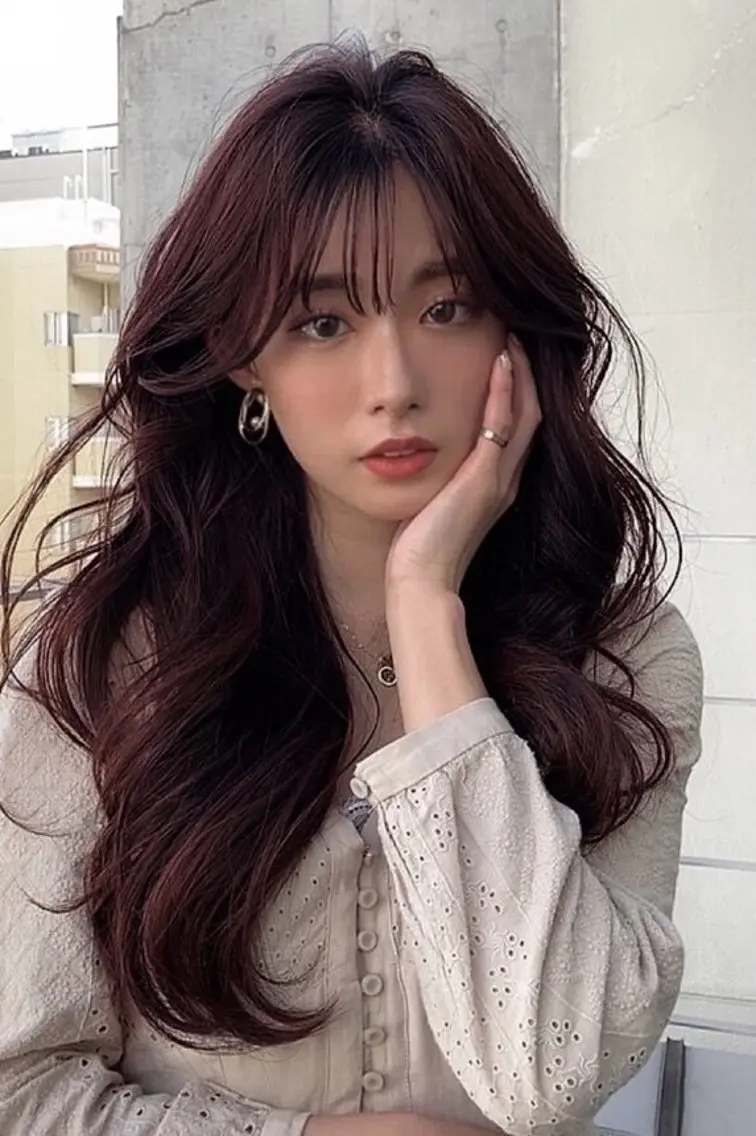 ロング カラー ヨシンモリ 韓国風ヘア レイヤーカット n ♡のヘアスタイル