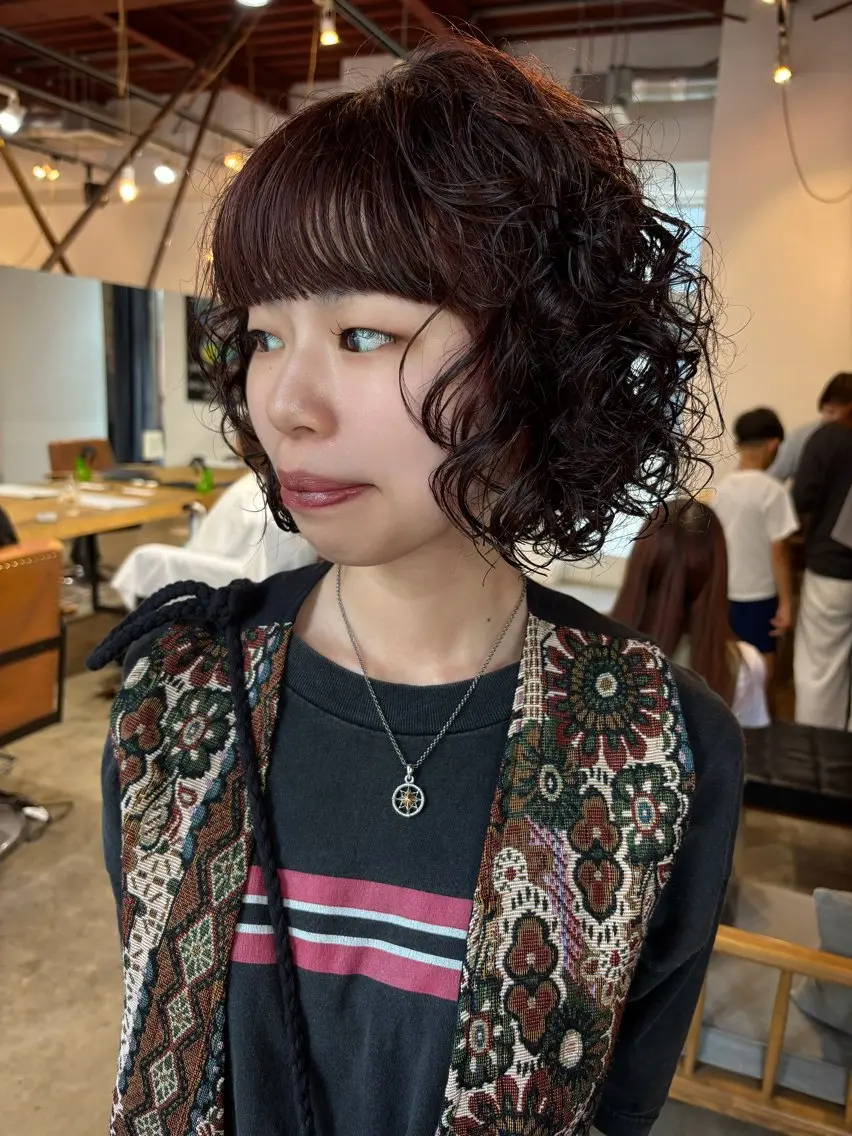ショート パーマ 小日向 沙織のヘアスタイル