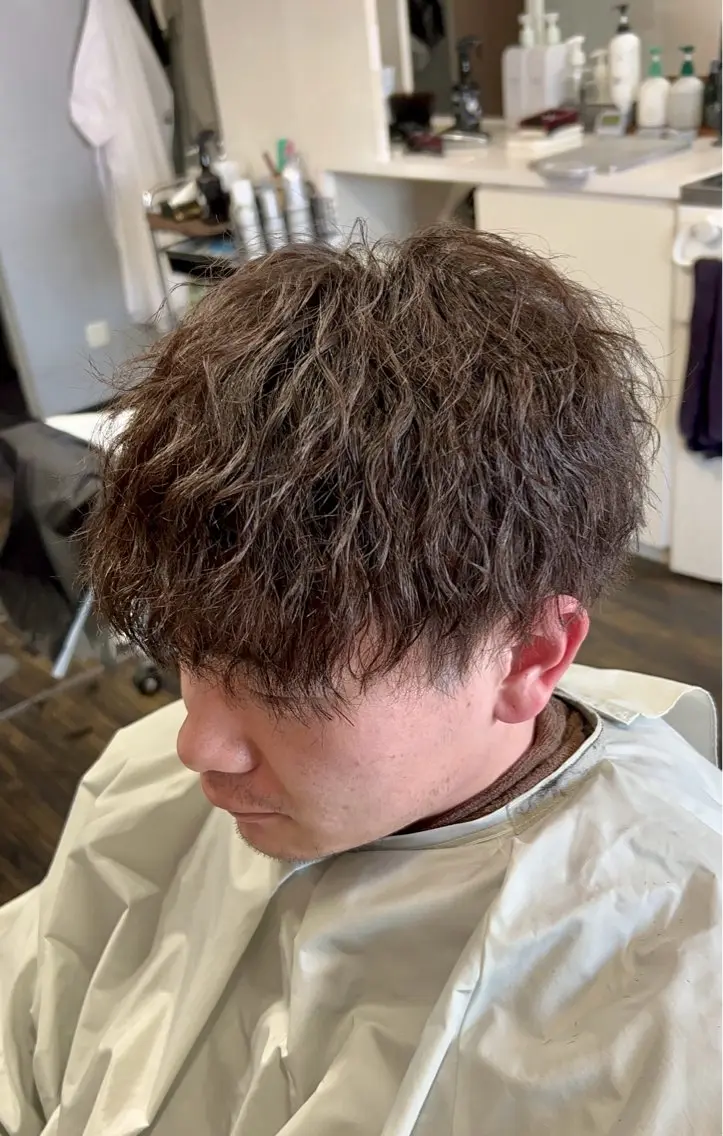 ミディアム メンズパーマ募集中/ 栄/大場和哉のヘアスタイル