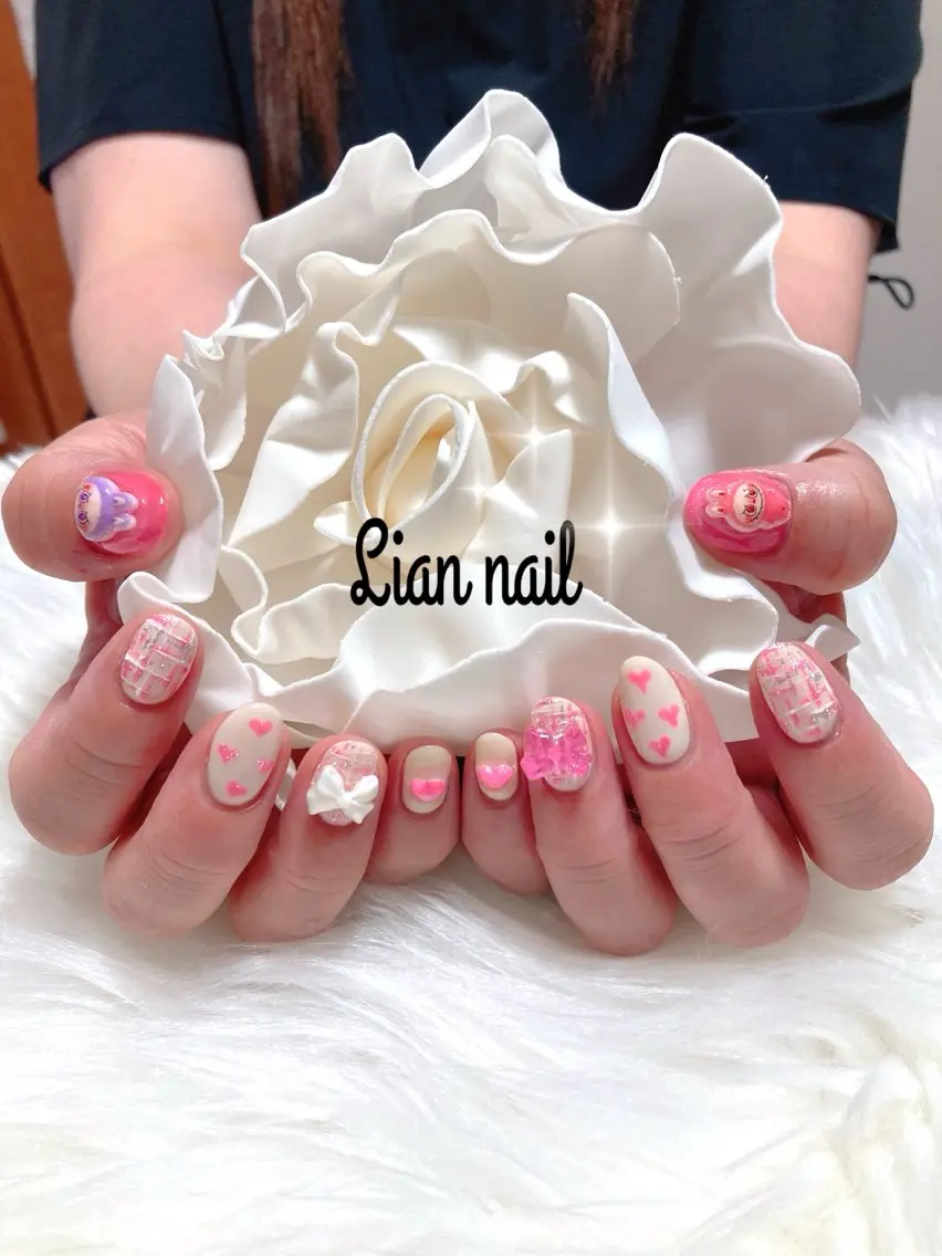 ネイル ハート Lianネイル 寛子Lianのネイルデザイン