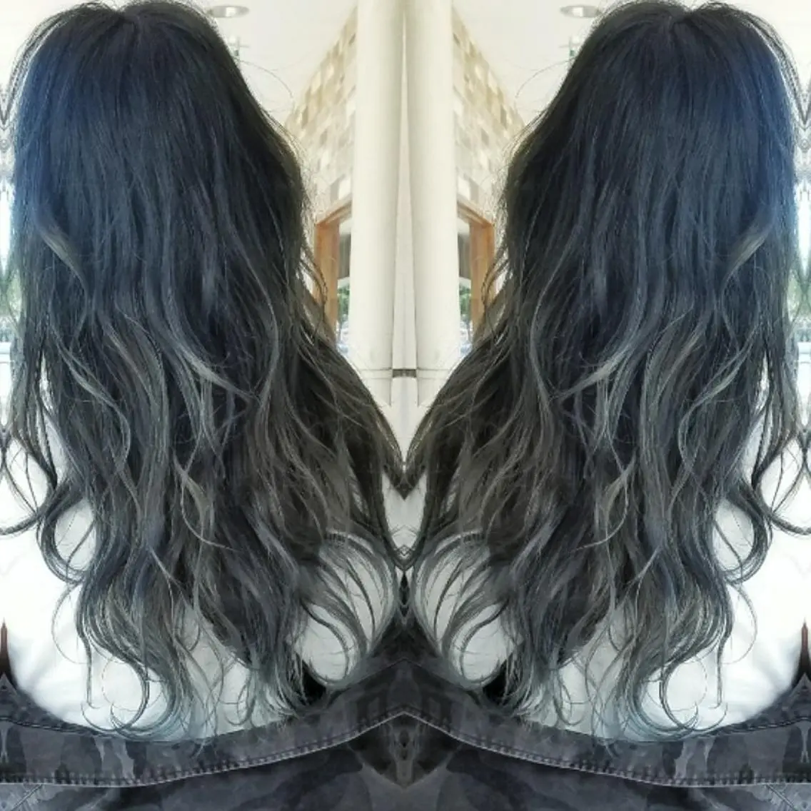 ロング カラー バレイヤージュ 外国人風カラー レイヤーカット カット ヘアカラー くわやま まさきのヘアスタイル