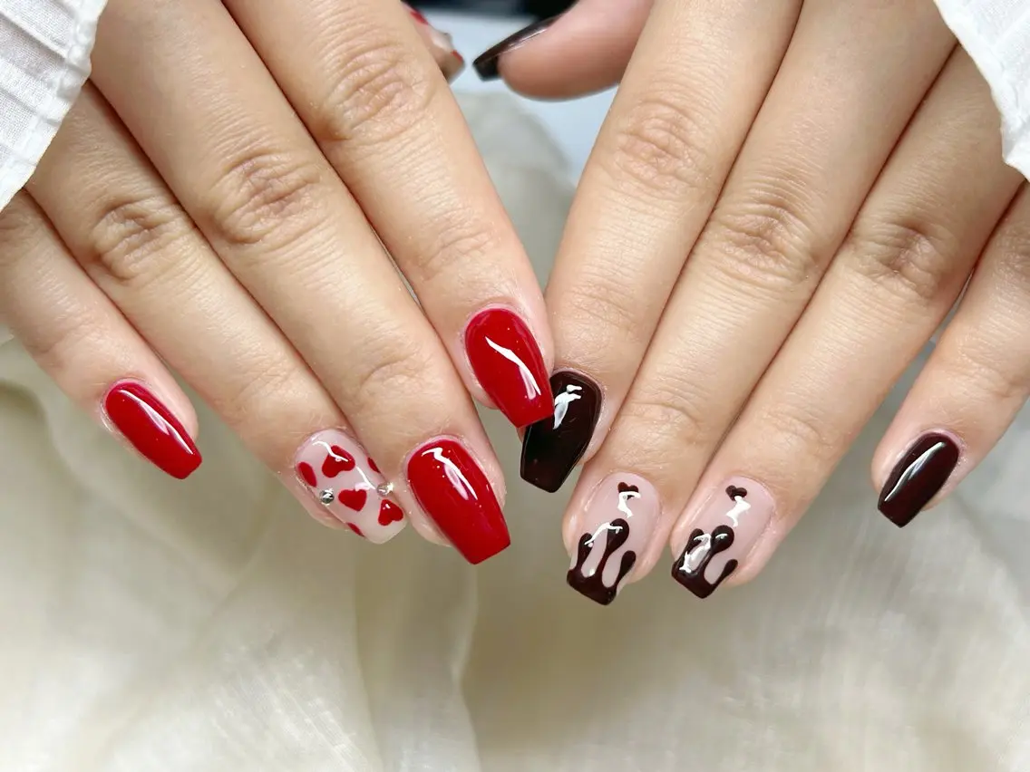 ネイル バレンタイン ハンドネイル Lino Nailのネイルデザイン