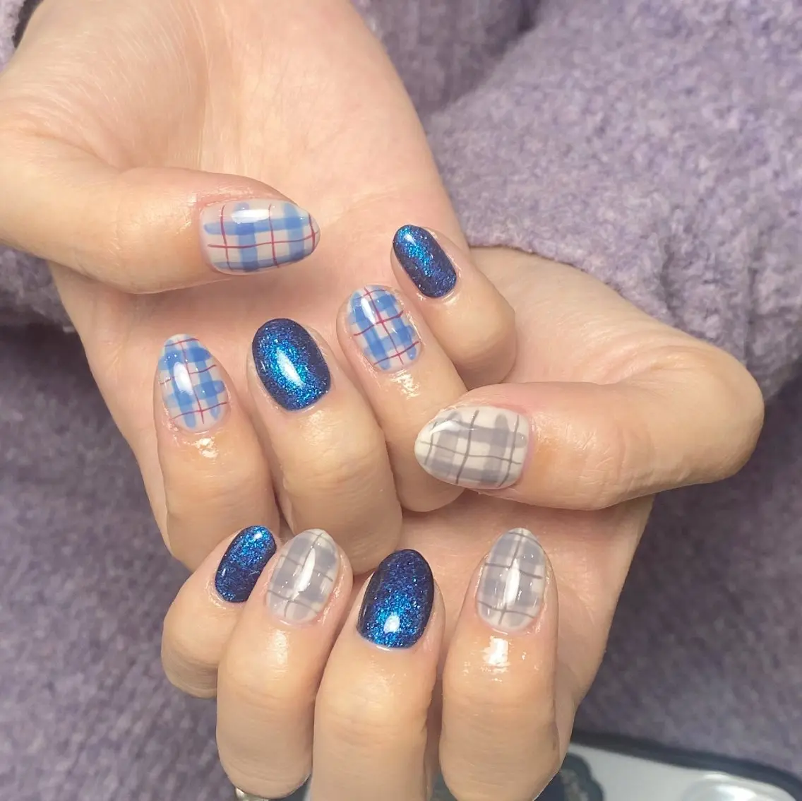 ネイル チークネイル 長さ出し フレンチネイル ジェルネイル ガラスフレンチ ハンドネイル UM Nail Salonのネイルデザイン