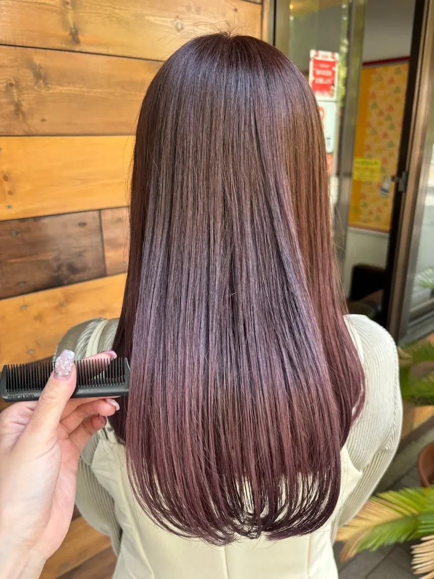 ミディアム カラー グラデーションカラー ラベンダーカラー ピンクカラー ピンクラベンダー トリートメント 木下 みさきのヘアスタイル