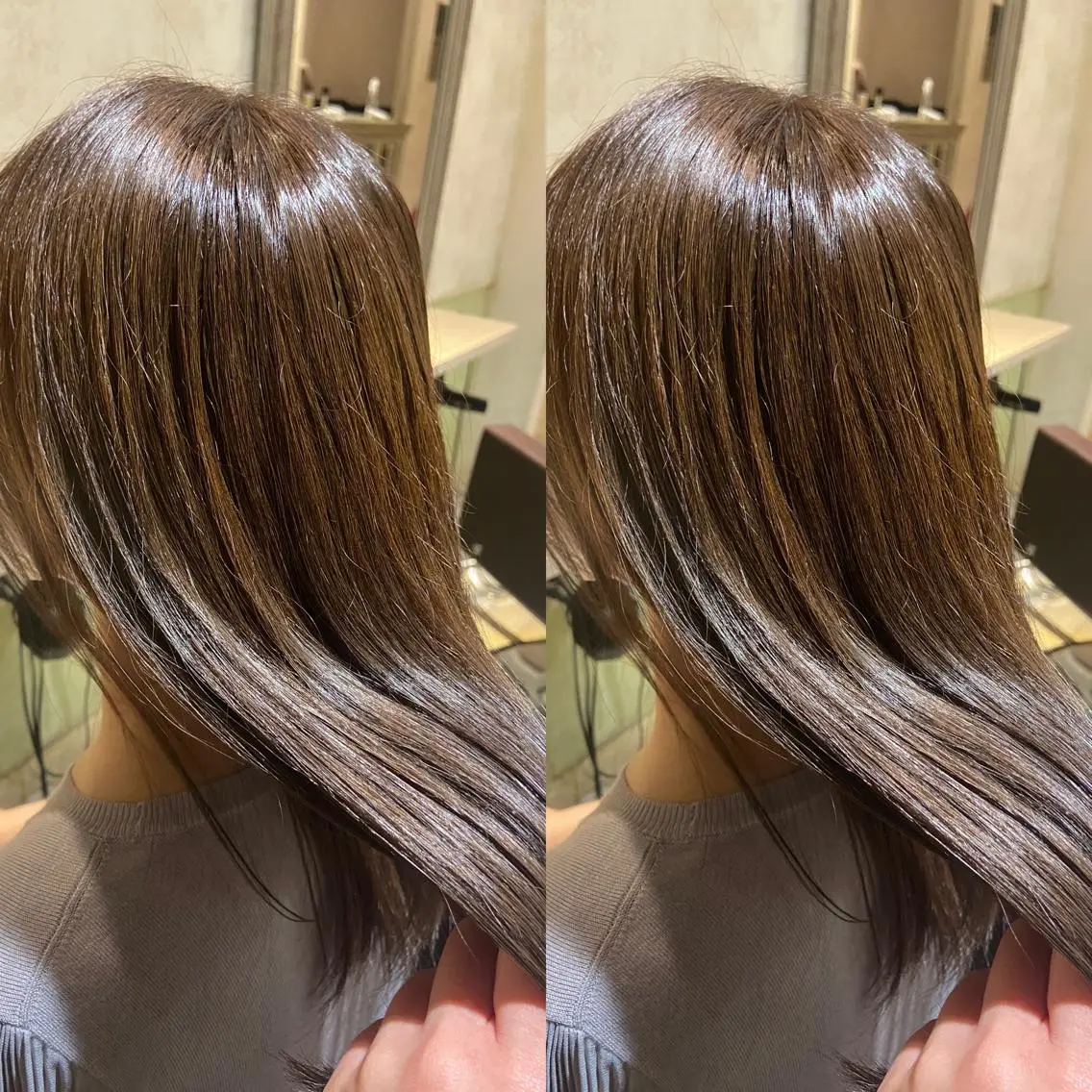 セミロング カラー 今話題の艶髪矯正 美艶カラー/FUKAのヘアスタイル