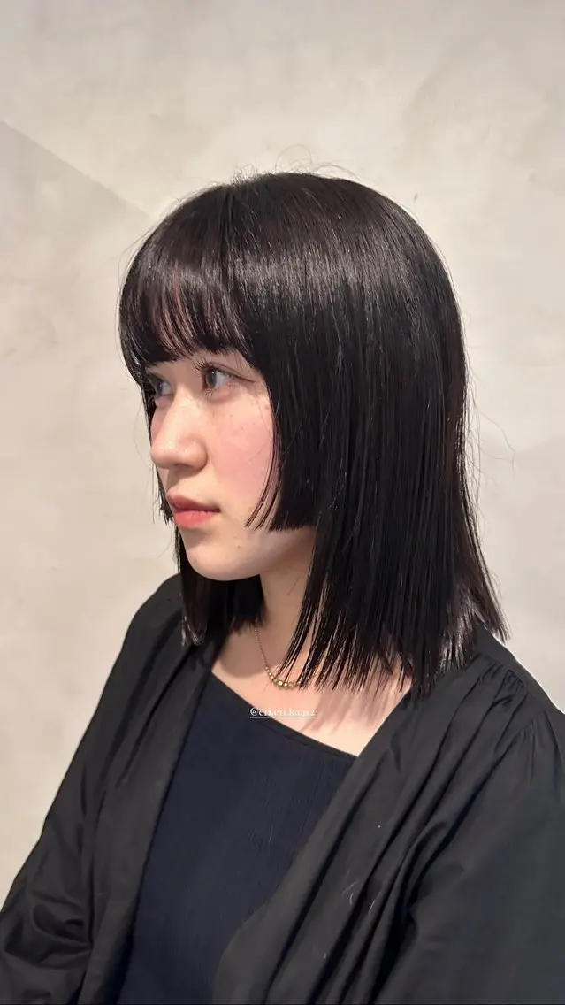 ミディアム 姫カット Yuki☺︎パーマ レイヤーカットのヘアスタイル