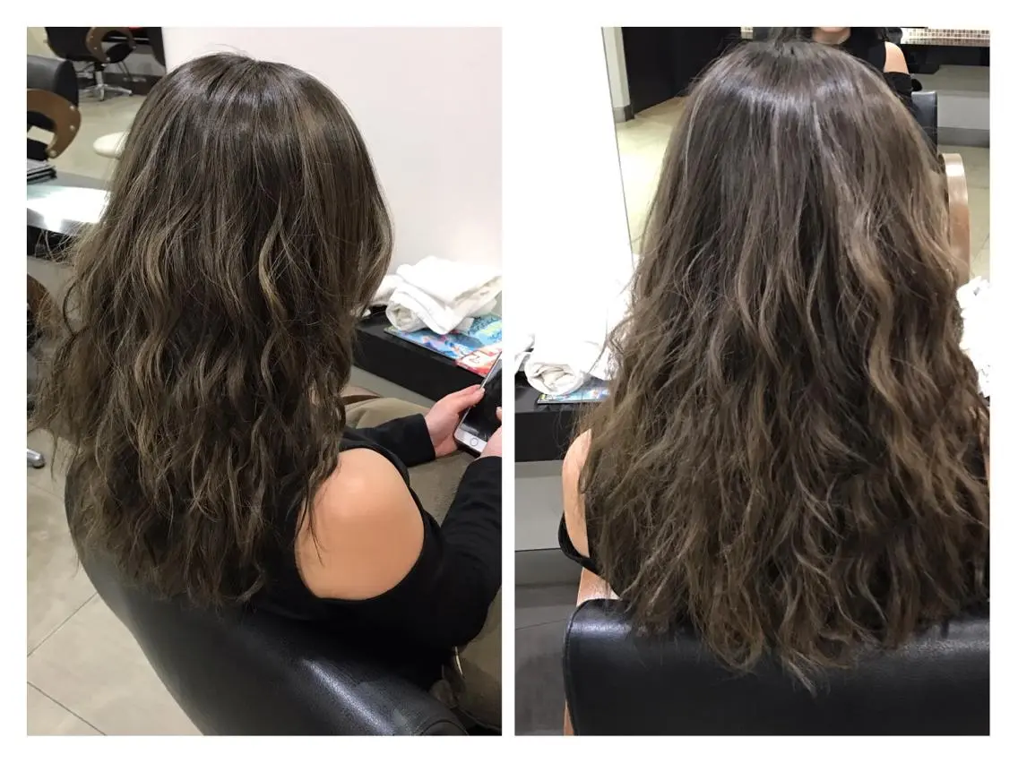 セミロング カラー ヘアアレンジ ベージュカラー 烏山 達也のヘアスタイル