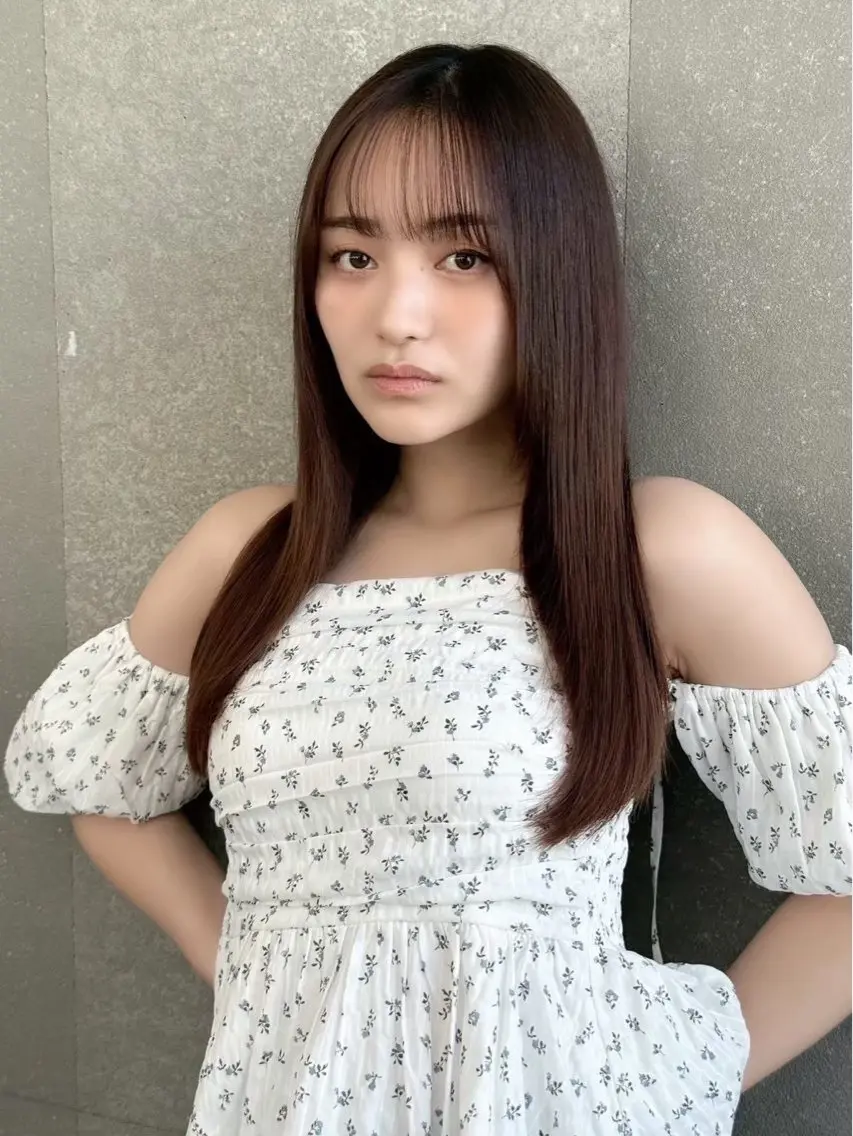 ロング カット 縮毛矯正 トリートメント さくら/似合わせレ イヤー/艶カラー🖤のヘアスタイル