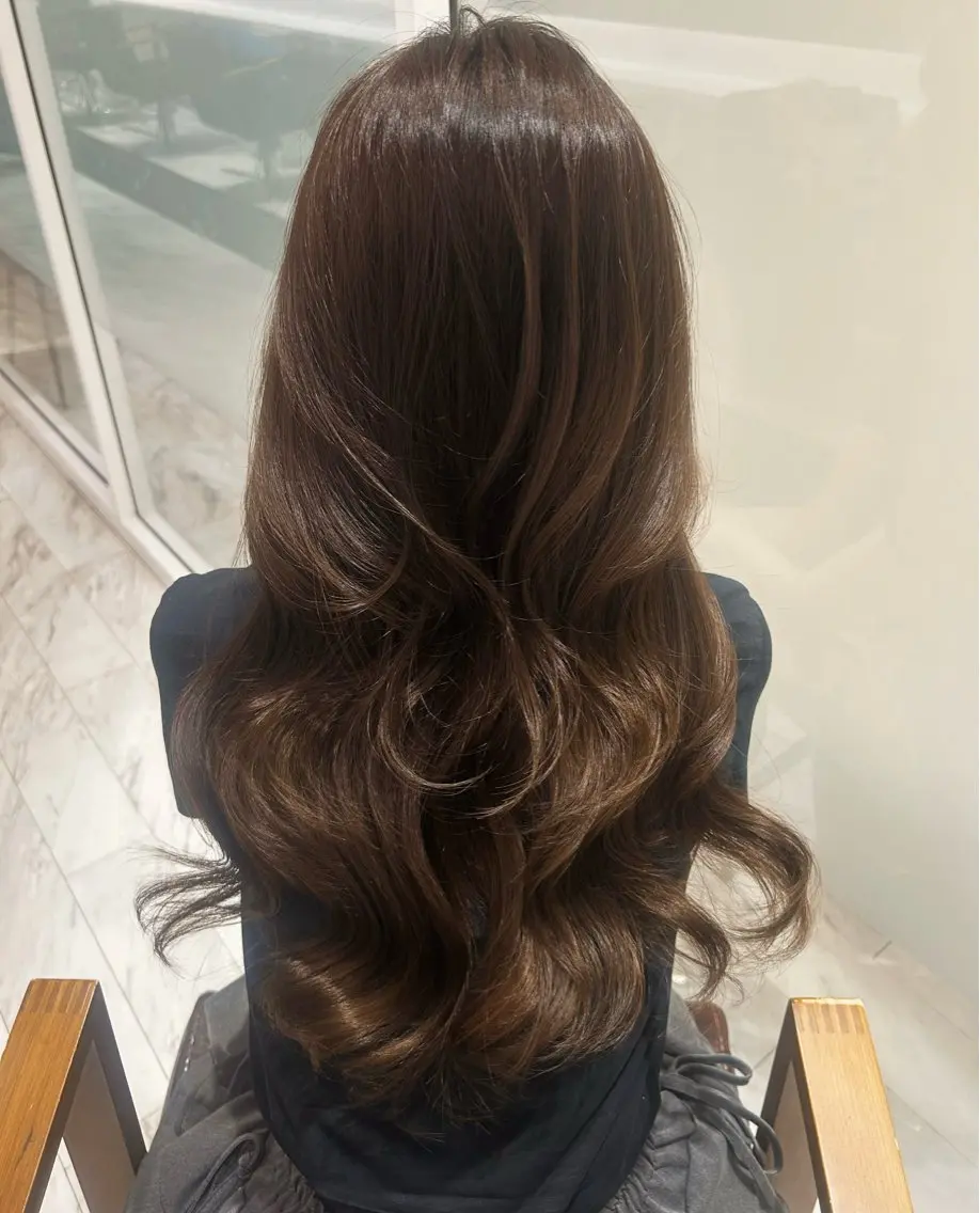 ロング ボブ トリートメント ヘアカラー 大人色気レイヤー/ 大阪梅田/ユズ🎀のヘアスタイル