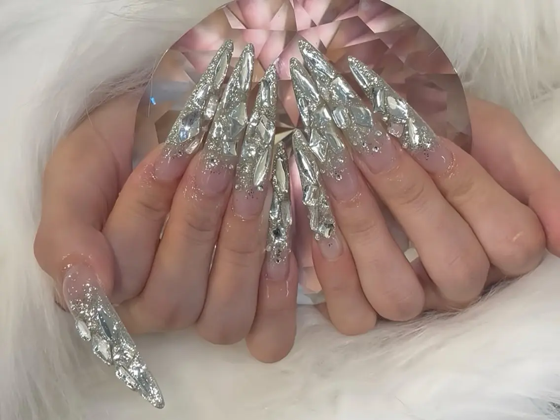 ネイル クリアネイル ドット フットネイル ジェルネイル グリーン ハンドネイル Rin Nail 新大久保店のネイルデザイン