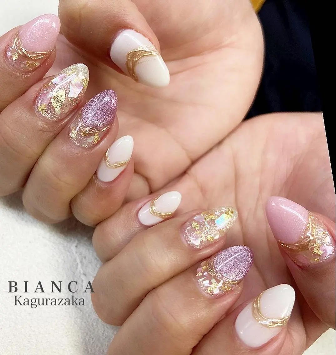 ネイル フラッシュネイル キラキラネイル マグネットネイル BIANCA Ouchidaのネイルデザイン