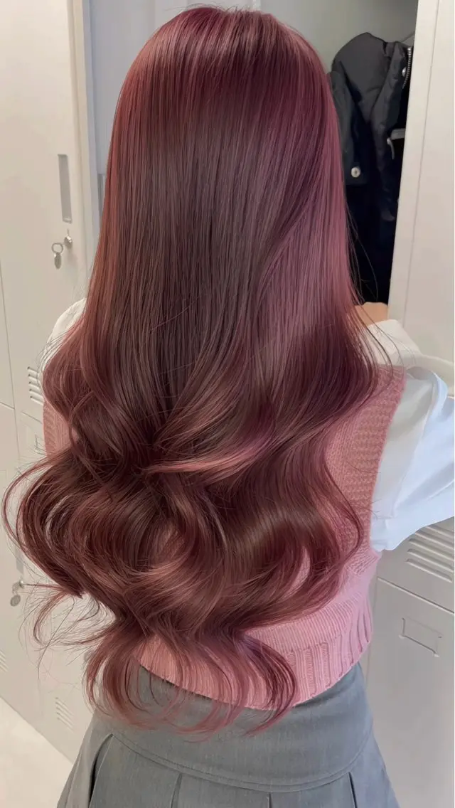 ロング カラー ブラウンカラー ローズカラー ローズブラウン ヘアカラー 心斎橋/ヘアカラー あきらのヘアスタイル