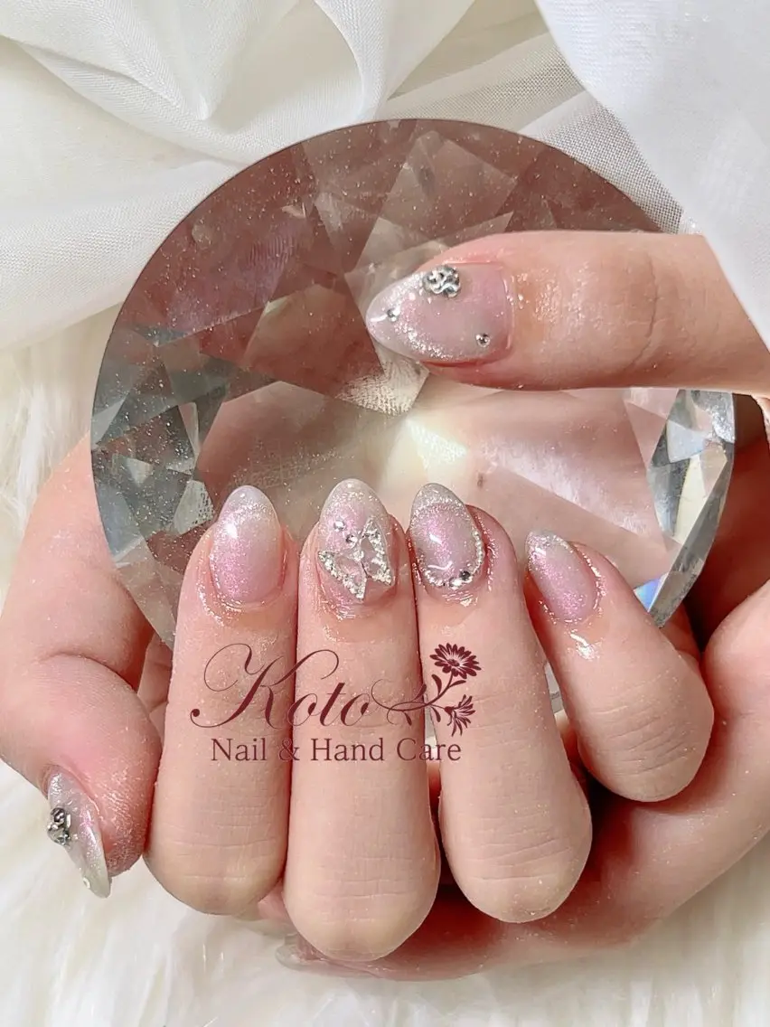 ネイル 長さ出し ジェルネイル 持ち込み ニュアンスネイル 赤色 ハンドネイル Nail Salon KOTOのネイルデザイン