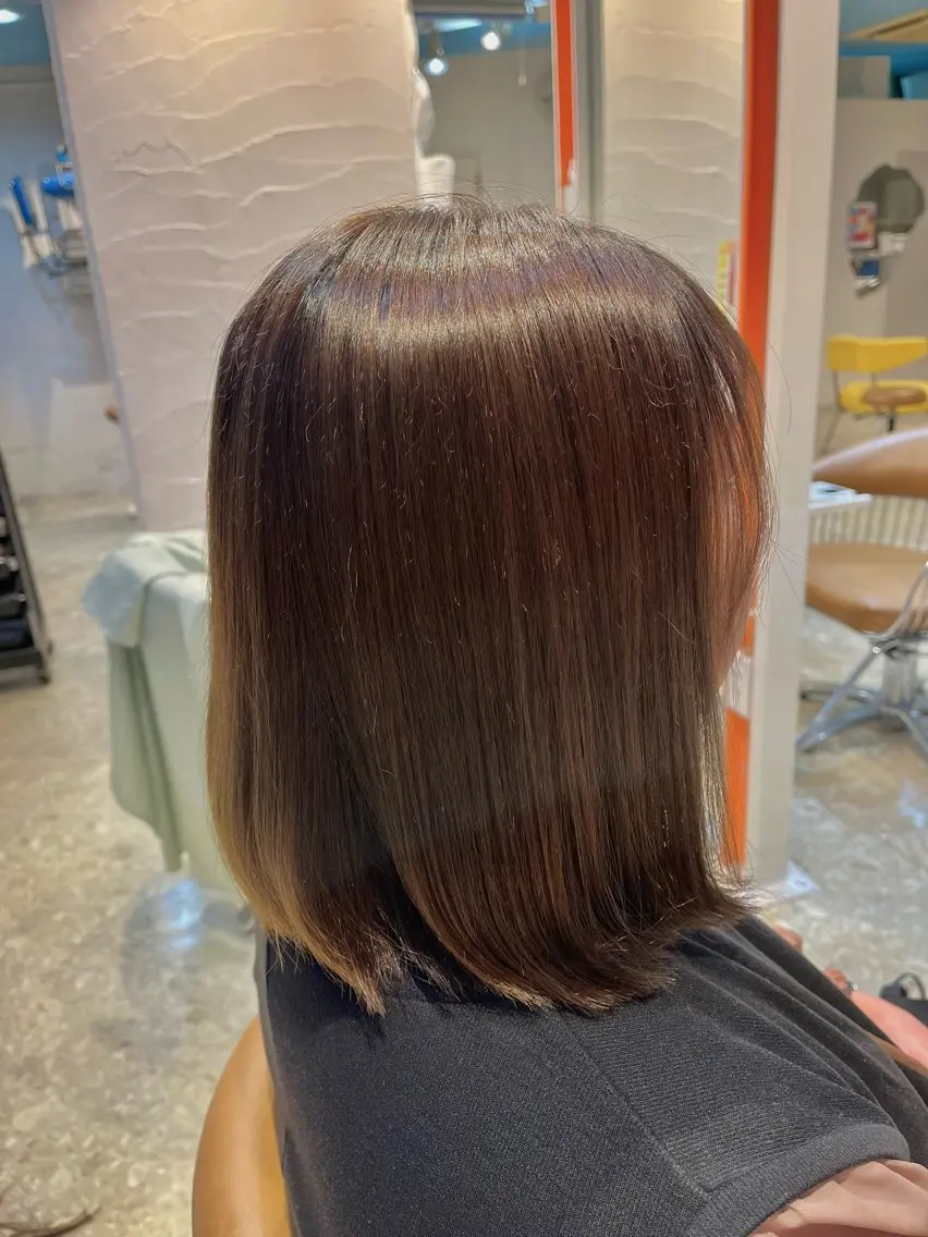 ミディアム カラー パーマ カット ヘアカラー 縮毛矯正 うしだ かおるのヘアスタイル