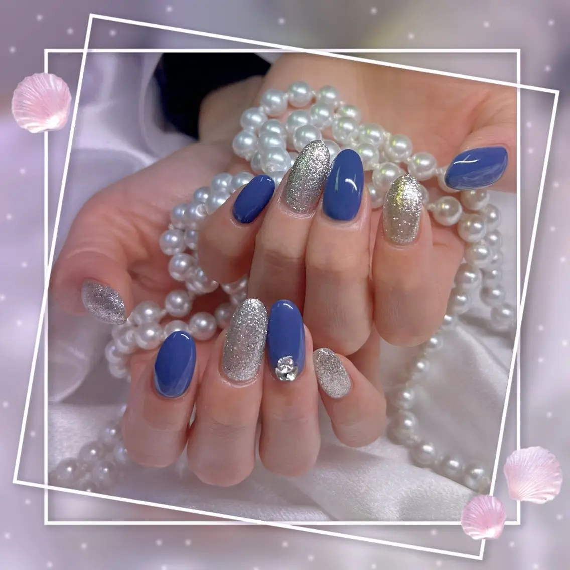 ネイル フレンチネイル グラデーション キラキラネイル 韓国ネイル マグネットネイル Chill Nailsalonのネイルデザイン