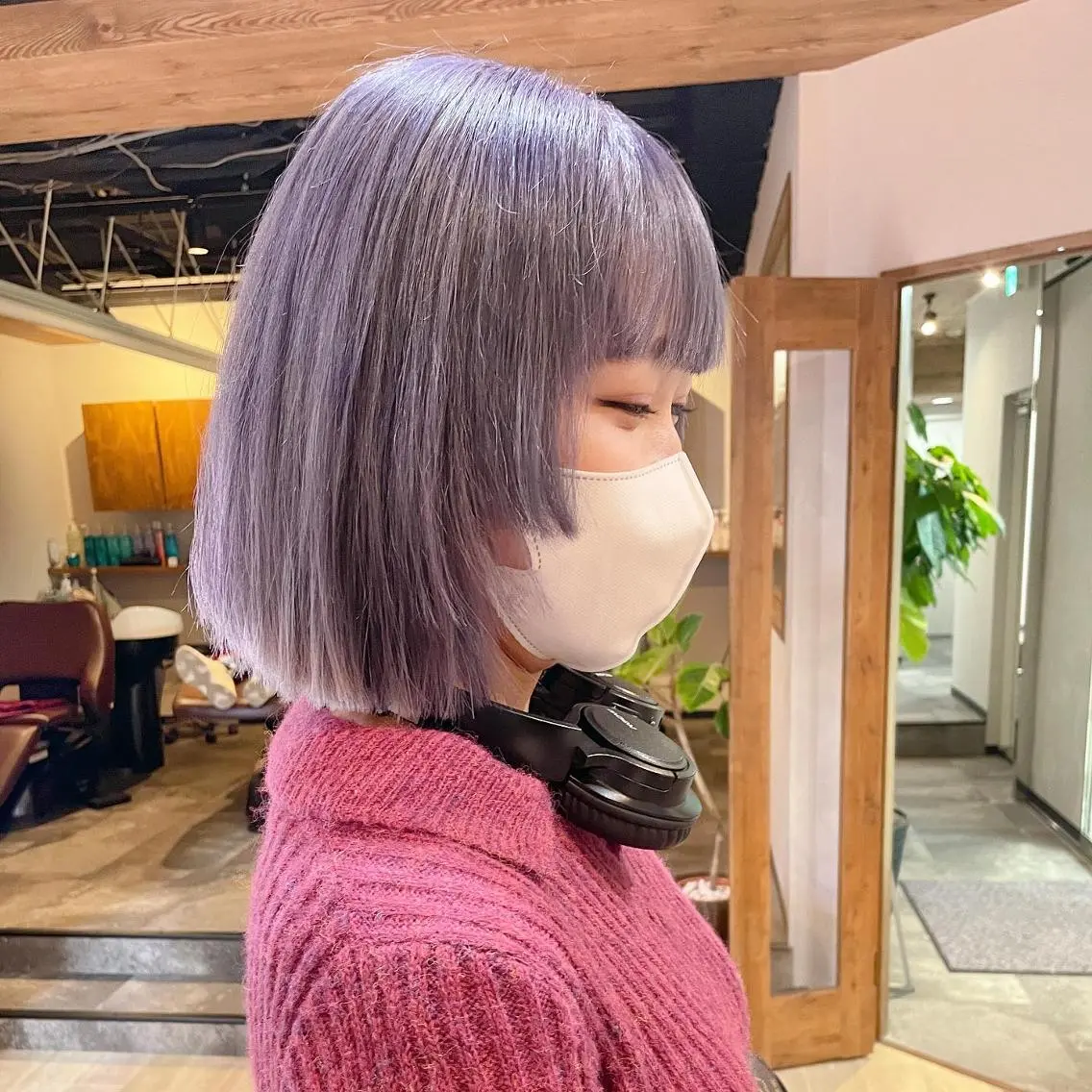 ミディアム カラー パーマ ベージュカラー ブリーチ 透明感カラー ハイトーンカラー ブリーチなしカラー 髪質改善/ブリーチ 田代 龍我のヘアスタイル