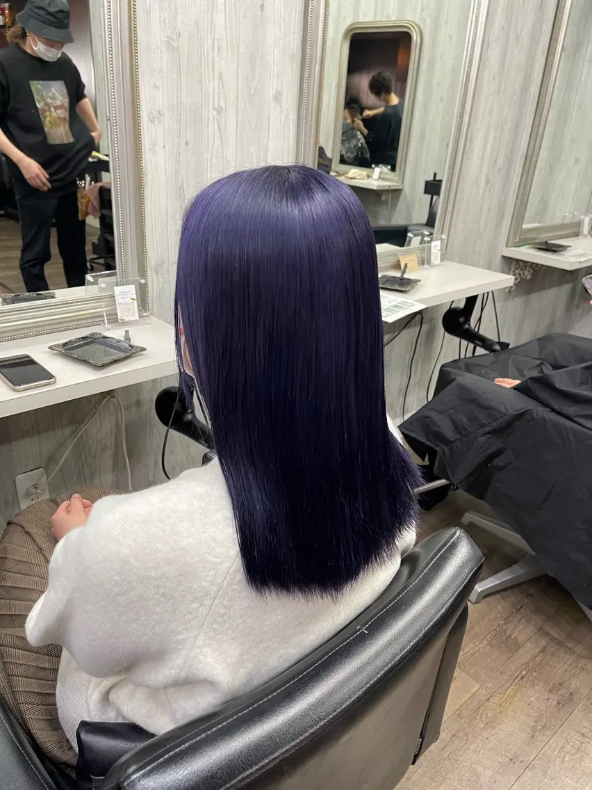 セミロング ヘアカラー トリートメント ✨池袋ブリーチ特化 Hibiki✨のヘアスタイル