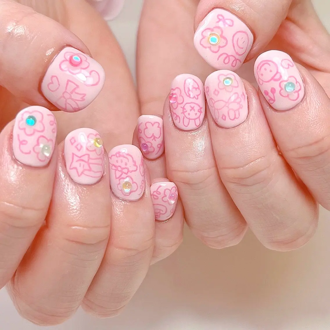 ネイル ハンドネイル いちごパフェ ゆいのネイルデザイン