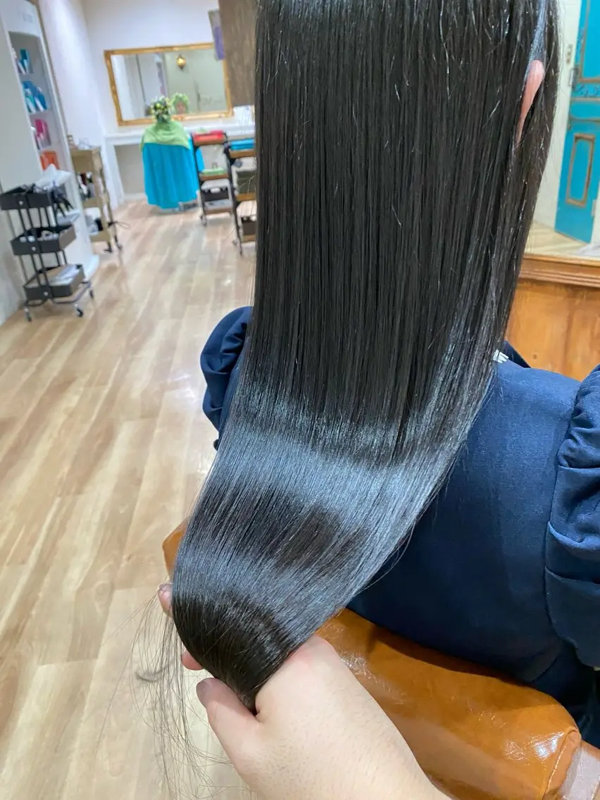 ロング 縮毛矯正 カット 縮毛矯正 トリートメント 東田 恋のヘアスタイル