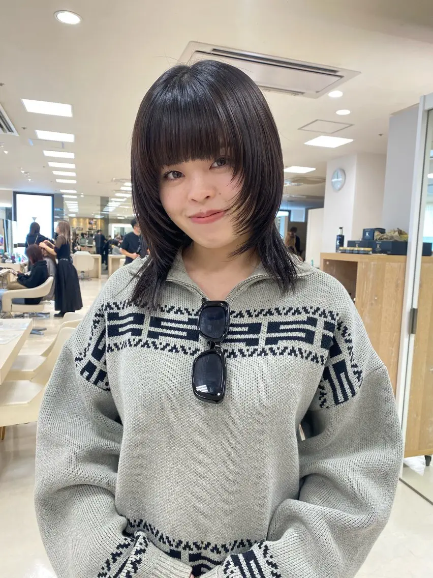 ミディアム ミディアムレイヤー 顔まわりレイヤー 韓国風ヘア レイヤーカット ウルフカット レイヤー/ウルフ🤍 mayo.のその他イメージ