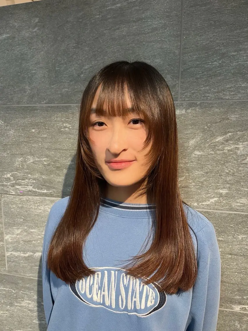 セミロング カット トリートメント 外川 生純美ೀ🌝のヘアスタイル