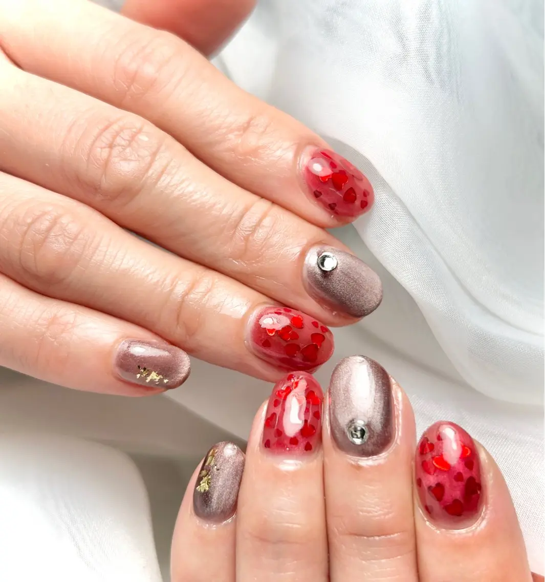 ネイル ハート マグネットネイル sonus. nailのネイルデザイン