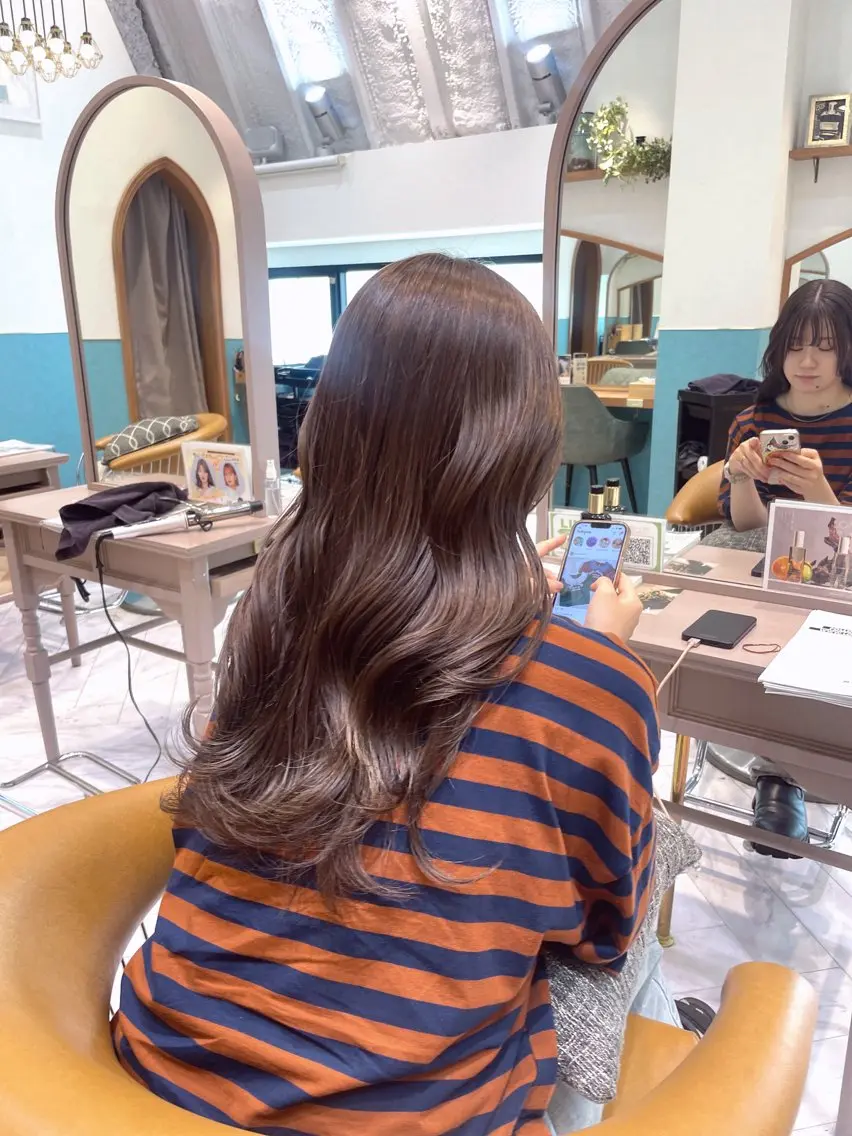ロング カット ヘアカラー トリートメント 韓国/ハッシュカット /レイヤー🧸千純のヘアスタイル