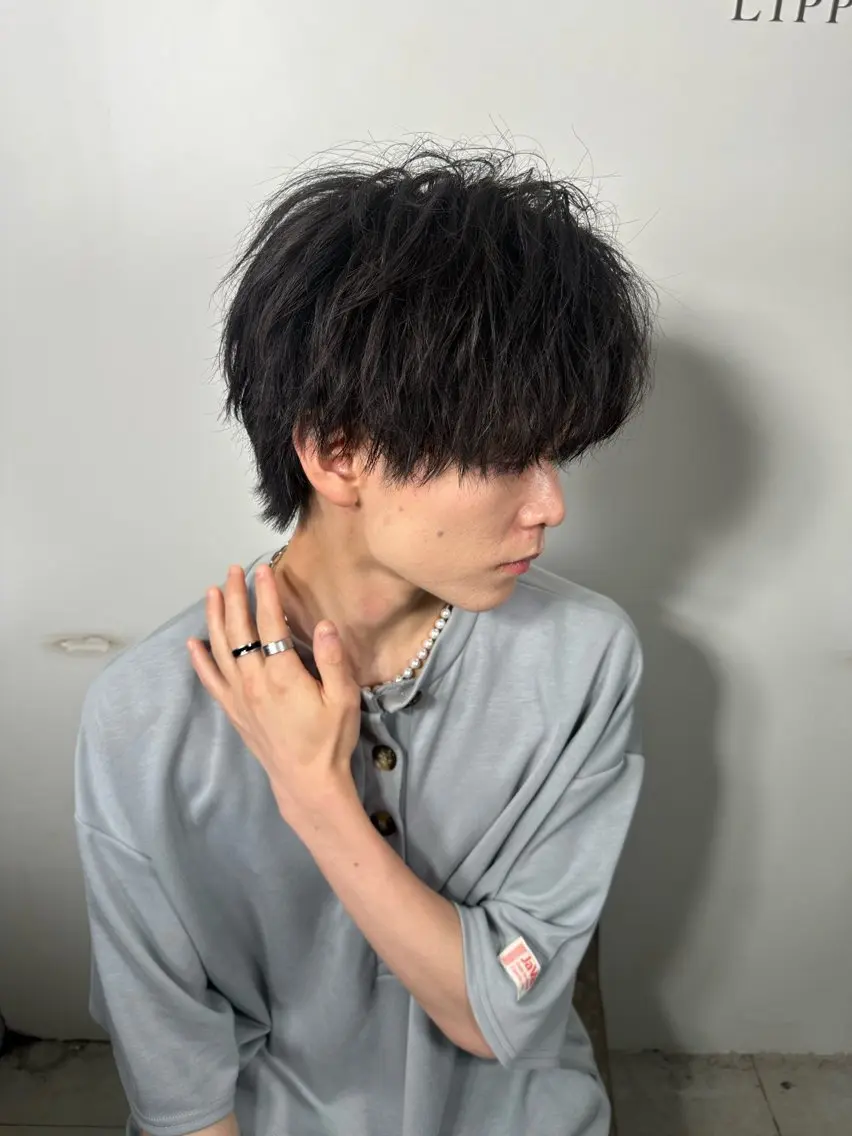 ミディアム メンズ メンズウルフカット ウルフカット TELA HAIR 副代表RIKUのヘアスタイル