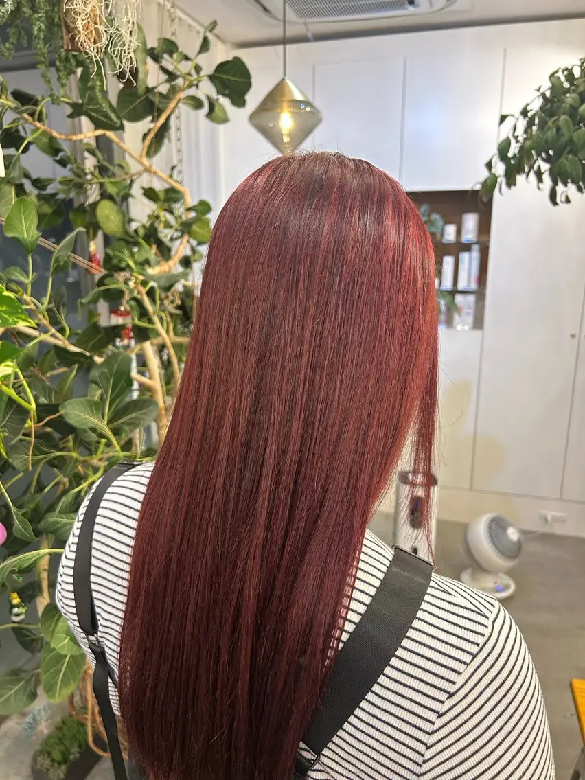 ロング カラー ヘアカラー 💐赤系カラー/ レイヤーりゅーき💐のヘアスタイル