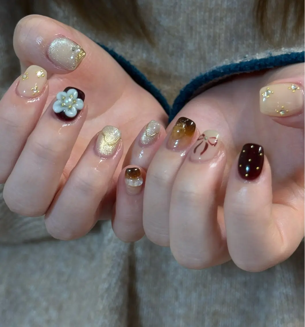 【新規オフ無料➕ケア】持ち込みデザイン✨ ニュアンスネイル✨ワンホンネイル『パラジェル追加500💅🏻』の写真