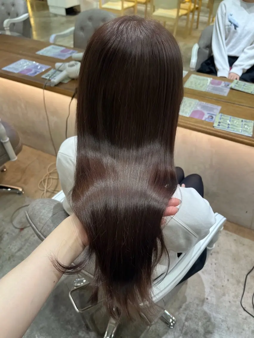 ロング カット ヘアカラー トリートメント 小顔カット/韓国 カラー🌙shikiのヘアスタイル