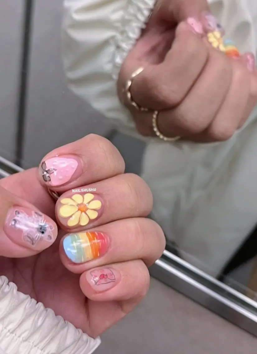 ネイル ハンドネイル 3dパーツ/流行り 👧shushu❤️のネイルデザイン