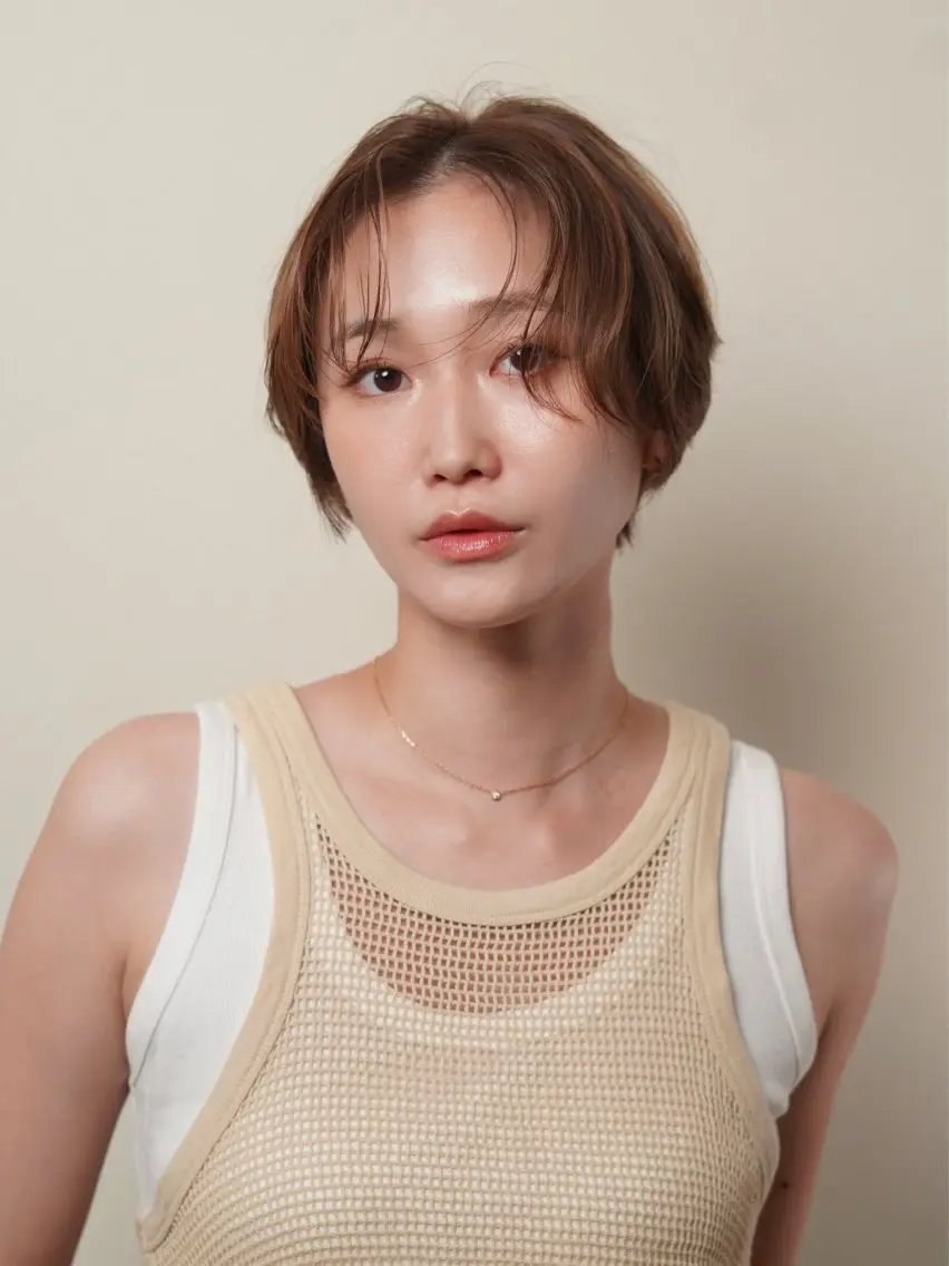 ショート カラー 銀座/骨格診断 垢抜けレイヤー/菅原のヘアスタイル