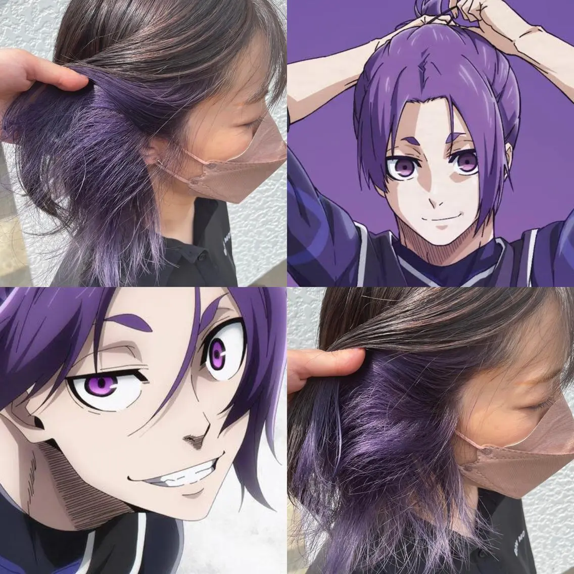 ミディアム カラー ブルーカラー ダブルカラー インナーカラー インナーカラー 推し ブリーチ  髪質改善のヘアスタイル