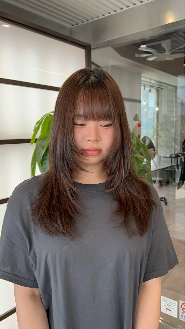 セミロング カット 🌞レイヤー×カラー 前川那津美🌞のヘアスタイル