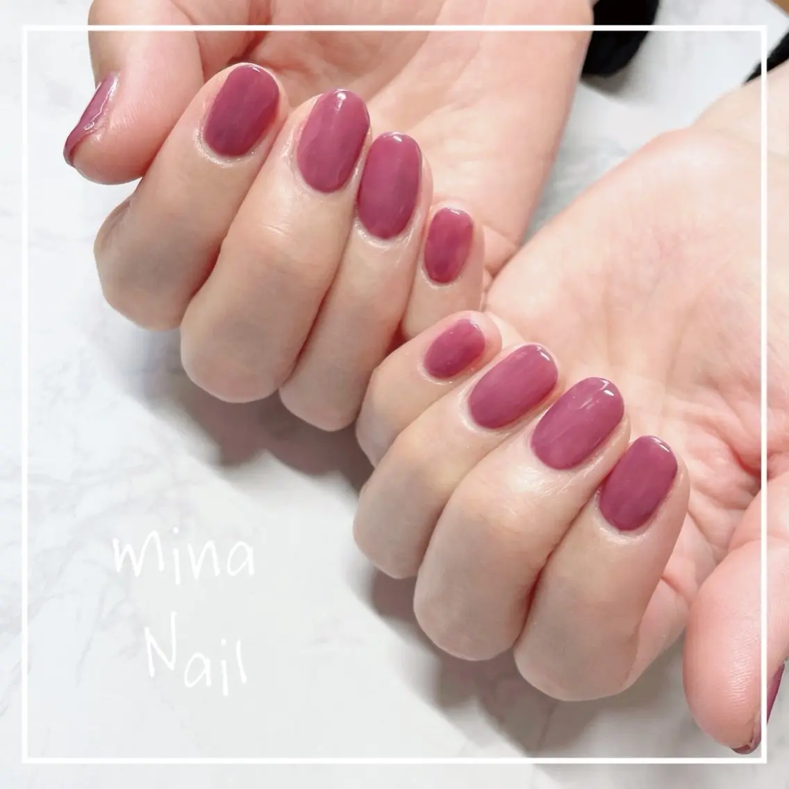 ネイル ワンカラーネイル ピンク mina Nailのネイルデザイン