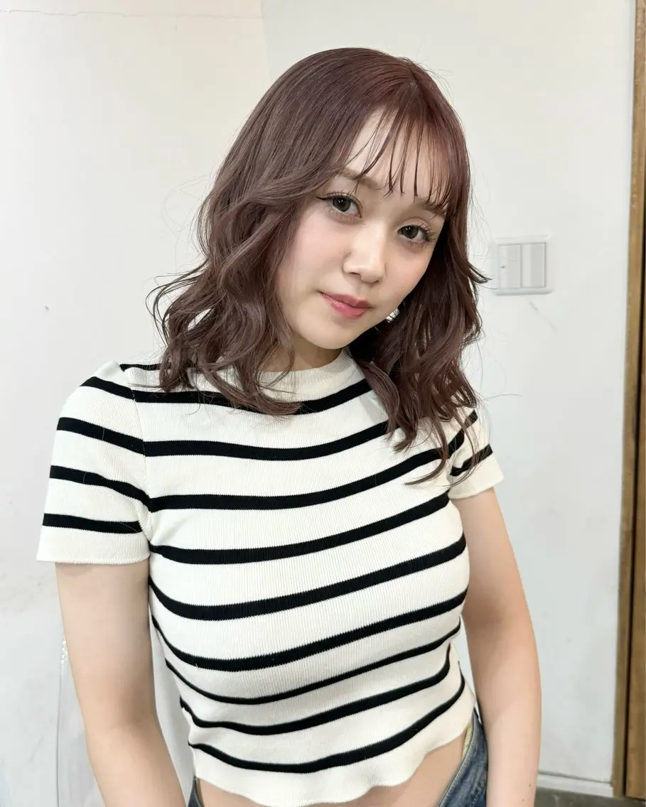 ミディアム カラー エクステモデル募集 💗大阪梅田/川上のヘアスタイル