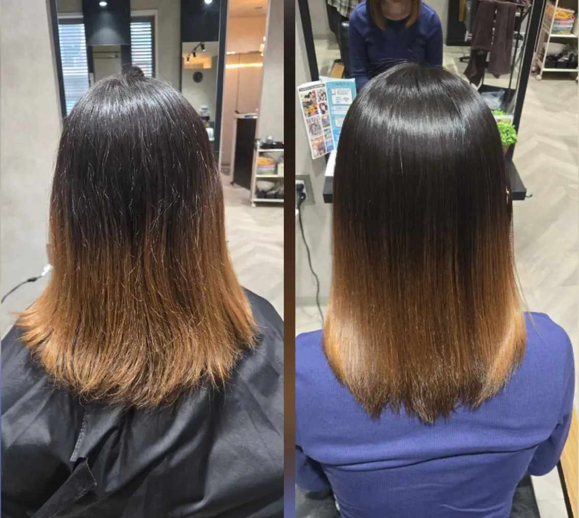 ミディアム 縮毛矯正 カット 縮毛矯正 amie 北千住 西口店Yoshidaのヘアスタイル