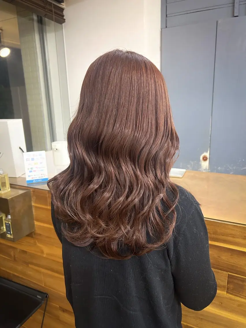 ロング カラー ブラウンカラー オレンジ オレンジブラウン 大阪デザインカラー/ ショートカットのヘアスタイル