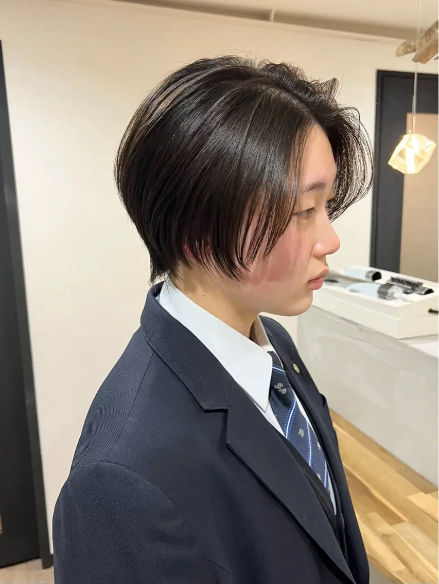 ショート ハンサムショート くびれヘア ショートヘア カット 🌱小顔魅せショート 髪質改善カラー/泉綺のヘアスタイル