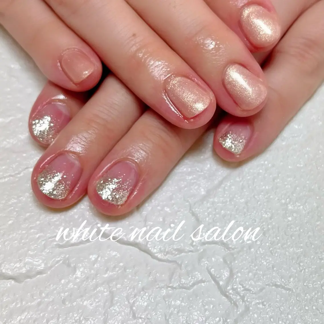 ネイル フットネイル ジェルネイル ハードジェル ラメ(グリッター) 持ち込み white nail salonのネイルデザイン