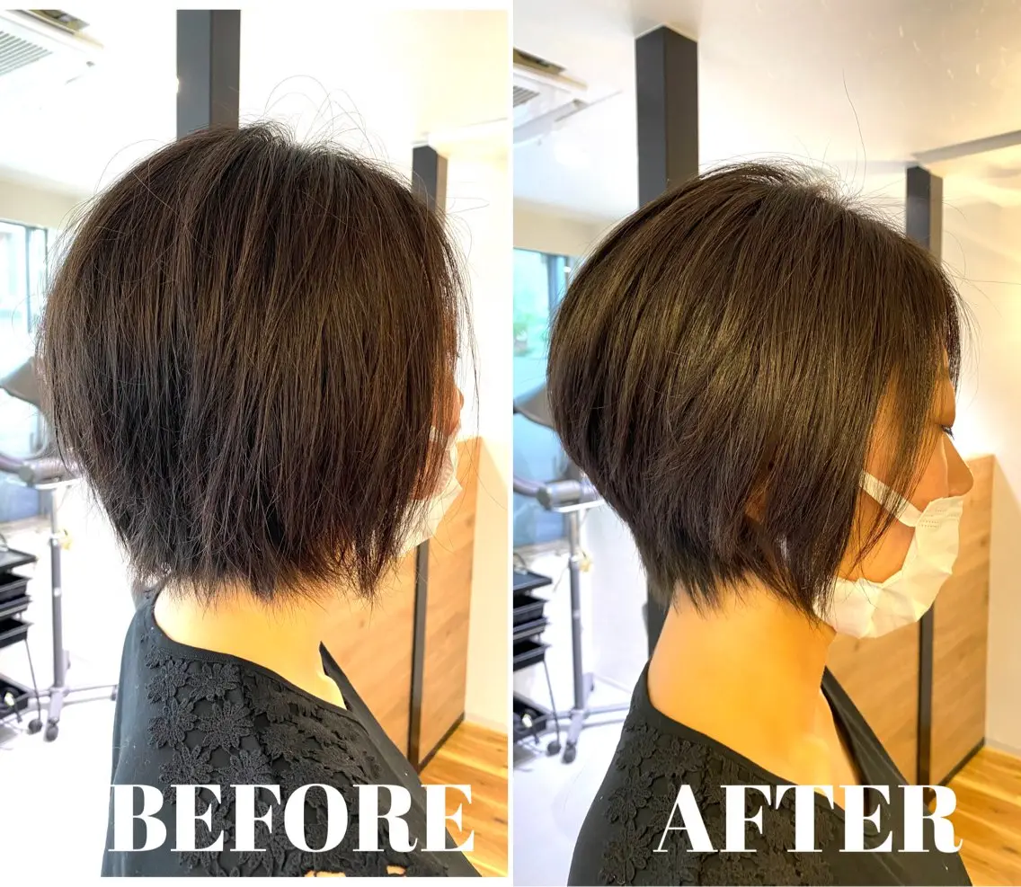ショート イワ ハシのヘアスタイル